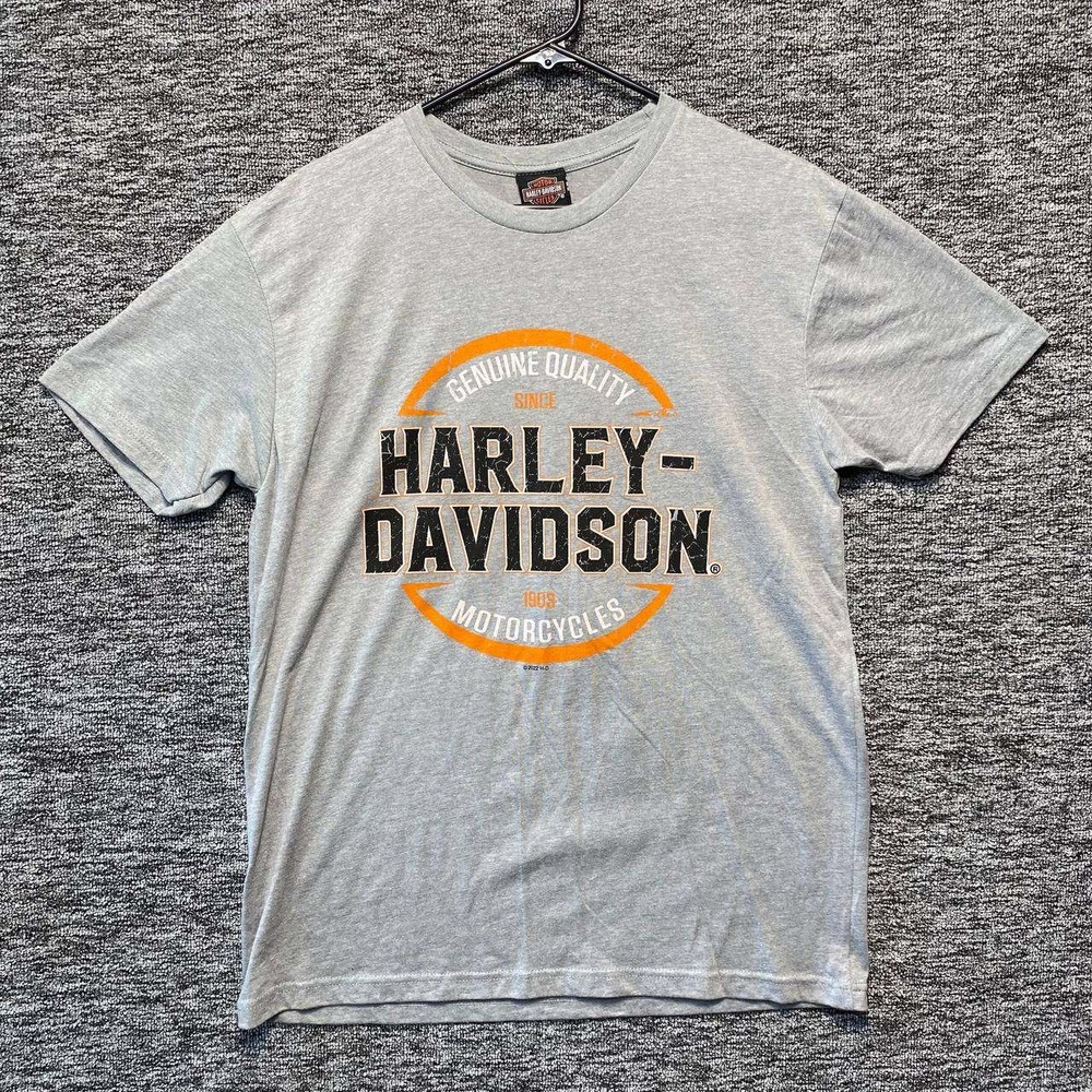 Harley Davidson T Shirt Mens Large Gray Cocoa Beach Astronaut Graphic Tee